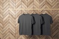 Empty three black tshirts