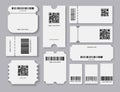 Empty tickets template. Set blank concert ticket, lottery coupons. Event coupon or cinema movie theater cards. Festival Royalty Free Stock Photo