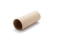 Empty Toilet Paper Roll Isolated white background single tube Royalty Free Stock Photo