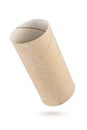 Empty toilet paper roll isolated on a white Royalty Free Stock Photo