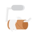 Empty toilet paper roll and metal holder Royalty Free Stock Photo