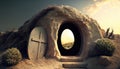 Empty Tomb of Jesus. AI Generative.