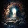 Empty Tomb of Jesus Christ Easter Morning Royalty Free Stock Photo