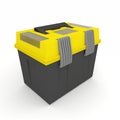 Empty toolbox, black and yellow,