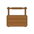 Empty toolbox. wooden tool box. vector illustration Royalty Free Stock Photo