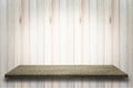 Empty top view of brown jeans table on wood background, For display of your product. Royalty Free Stock Photo