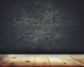 Empty top of wood table with grunge concrete wall texture background Royalty Free Stock Photo