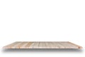 Empty top of wooden table or counter isolated on white backgroun Royalty Free Stock Photo