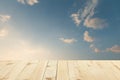 Empty top wooden table field blurred background. Can use for product display Royalty Free Stock Photo