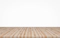 Empty top wooden table on white background, Empty ready for your product display or montage, 3D rendering Royalty Free Stock Photo