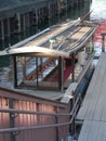 Empty touring boat on Kyoto canal