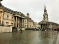 Empty Trafalgar Square London March 2020 during lockdown