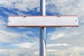 Empty traffic road sign against cloudy blue sky Royalty Free Stock Photo