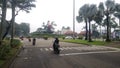 Empty traffic roundabout Citra Raya In the afternoon