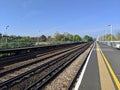 Empty train station in suburban London Royalty Free Stock Photo