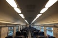 Empty train wagon interior Royalty Free Stock Photo