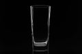 Empty transparent beer glass isolated on black background Royalty Free Stock Photo
