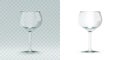 Empty transparent 3D rendered wine glass for drinking alcohol