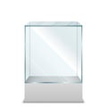 Empty transparent Glass Box on pedestal Royalty Free Stock Photo