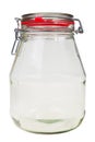 Empty, transparent glass jar. Royalty Free Stock Photo