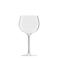 An empty transparent glass on a thin leg stands on a white background. 3D rendering Royalty Free Stock Photo