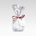 Empty Transparent Plastic Bag Packaging Blank White Label Isolated Background Royalty Free Stock Photo