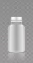 Empty transparent plastic bottle mockup for supplement or medicine pills Royalty Free Stock Photo