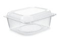 Empty transparent plastic food container Royalty Free Stock Photo