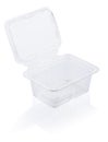 Empty transparent plastic food container i Royalty Free Stock Photo