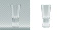 Empty transparent triangular glass for cosmopolitan cocktail