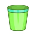 Empty trash can icon, cartoon style