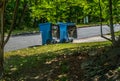 Garbage cans at the curbside