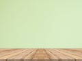 Empty tropical wood table top with green stone wall,Mock up back Royalty Free Stock Photo
