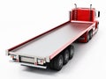 Empty truck haulage ready for loading. 3D illustration Royalty Free Stock Photo