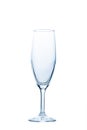 Empty Tulip Champagne glass isolated on white background