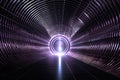 Empty tunnel with abstract construction structure. Display Background.