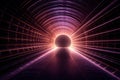 Empty tunnel with abstract construction structure. Display Background.