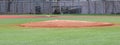 Pitchers mound on a turf baseball field Royalty Free Stock Photo