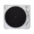 Empty turntable with black slipmat isolated on white Royalty Free Stock Photo