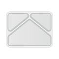 Empty tv dinner tray top view icon.