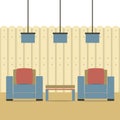 Empty Two Sofas With Ceiling Lamps Royalty Free Stock Photo