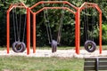 An empty tyre swing in the city of Essen in Germany Royalty Free Stock Photo