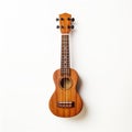 Classic Wood Ukulele In White Background