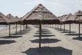 Empty umbrellas on the beach of pescara