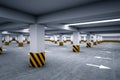 Empty underground parking area