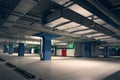 Empty Underground Parking Lot Garage with Columns without Cars Royalty Free Stock Photo