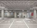 Empty underground parking, stairs, elevators, 13th place Royalty Free Stock Photo