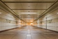 Empty underground passage at night Royalty Free Stock Photo