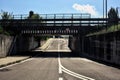 Empty underpass of a road in the italian countryside on a clear day in autumn Royalty Free Stock Photo