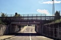 Empty underpass of a road in the italian countryside on a clear day in autumn Royalty Free Stock Photo